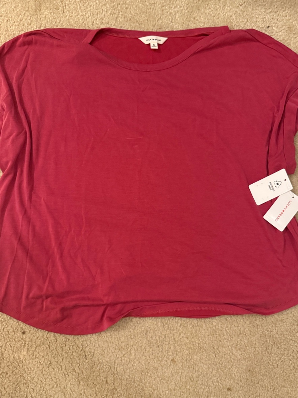 Lucky Brand Women's Rose Short-Sleeve Boxy Crop Tee